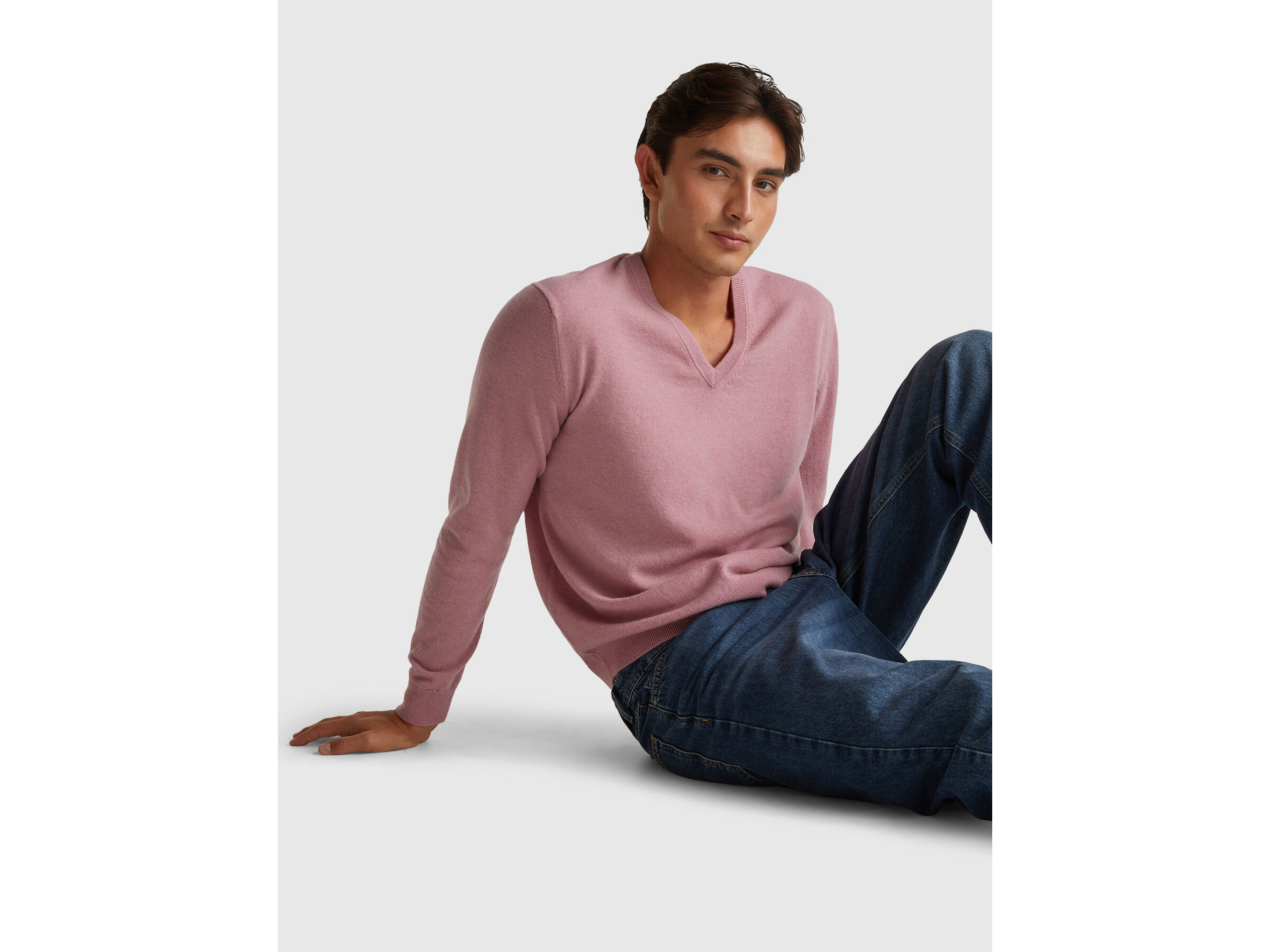 V NECK SWEATER L/S Herren image number 3